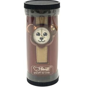 Steiff Teddy Head Casual Analog Wrist Watch Beige Leather Strap – Japan Movement